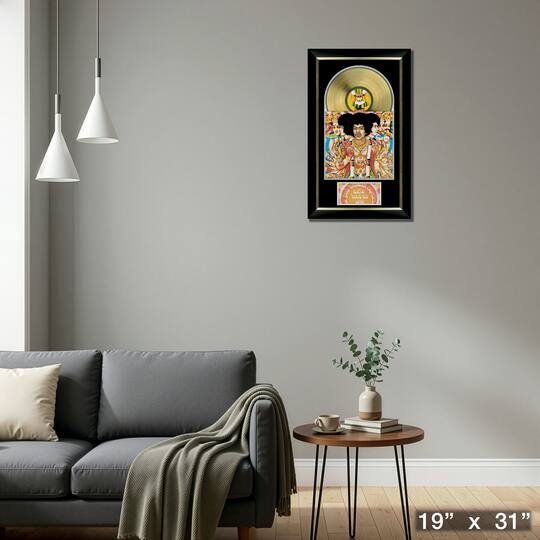 Jimi Hendrix Bold As Love Music Cover Framed with Gold Vinyl 19" x 31"